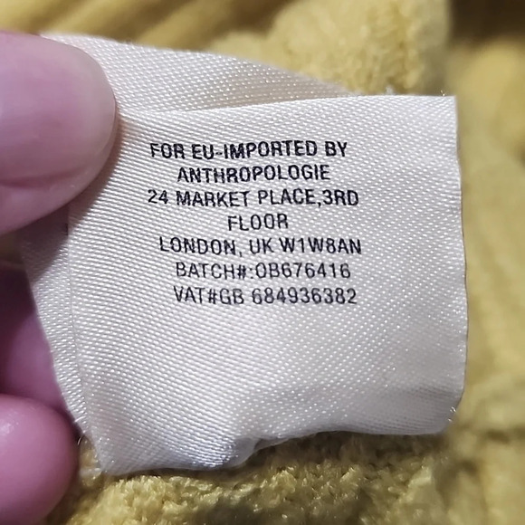 ANTHROPOLOGIE MOTH Tisbury Turtleneck Sweater Yellow Size XS - Picture 10 of 11